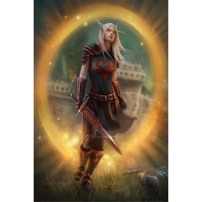 NGME-195 Yangch World Of Warcraft, Kit De Peinture Au Diamant Affiche 3D, Rond - Carré Adulte Couture Artisanat Mais Taille:50x70cm