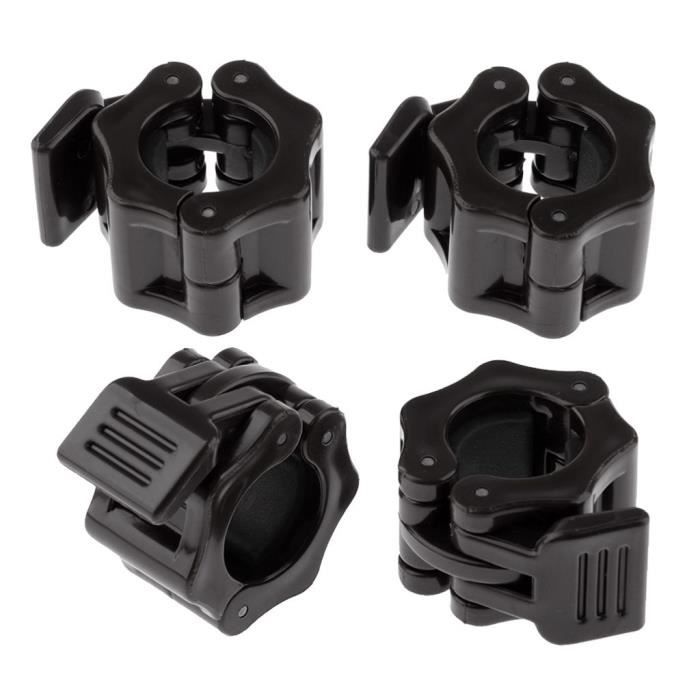 2 Paires Colliers D'haltères Bague De Serrage Pour Barres D'haltères Olympiques Standard 25mm-28mm-30mm-50mm 28 Mm Noir