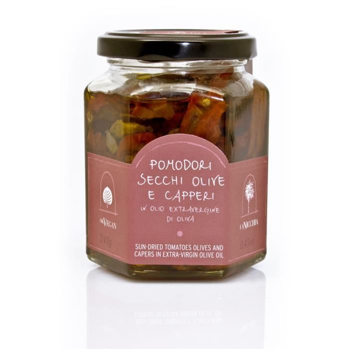 La Nicchia Pantelleria - Tomates Séchées, Olives et Câpres à l'Huile d'Olive Extra Vierge 240gr