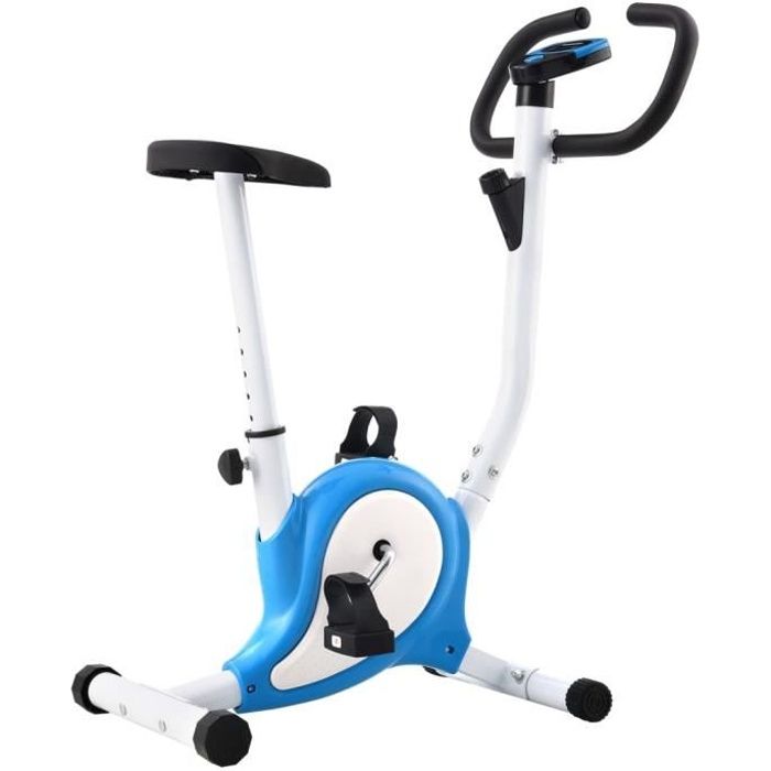 vidaXL Vélo d'appartement avec résistance à courroie Bleu