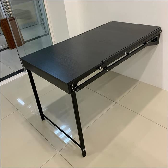 Table Murale Rabattable, Double Usage Table Pliante Bois, Tablette Murale Rabattable pour Balcon-Petit Appartement-Cuisine-etude1