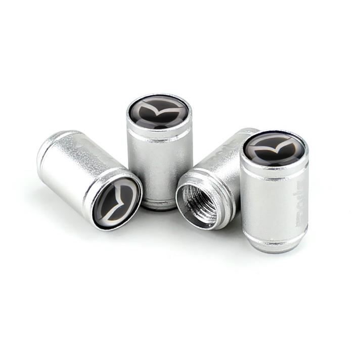 Accessoire pneu,Capuchons de Valve de voiture, 2 vitesses, pour Mazda CX9 CX5 CX30 CX3 CX7 RX8 RX7 626 6 Atenza MX5 - Type Silver