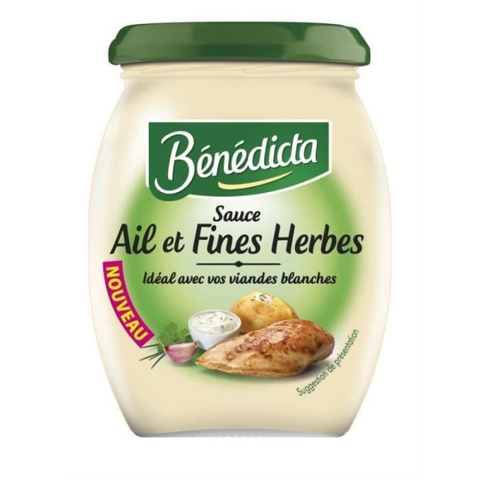 Bénédicta Sauce Ail et Fines Herbes Idéal avec vos Viandes Blanches 260g (lot de 6)