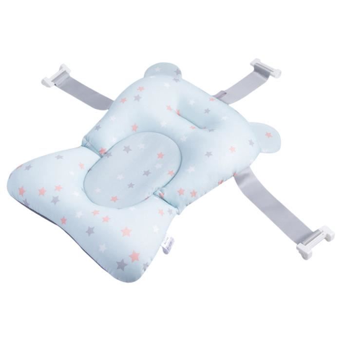 Comfort Baby Bath Seat Support Mat Soft Anti-Slip Baby Bath Pad Baby Bath Bed pour Bathroom Étoile bleue