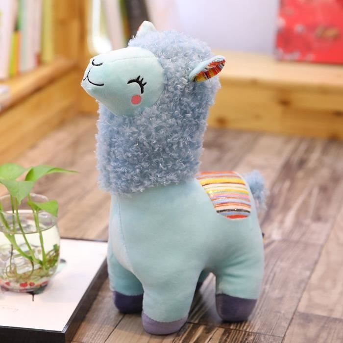 Alpaga lama poupée peluche jouet Animal en peluche pour enfants cadeaux -Bleu25CM