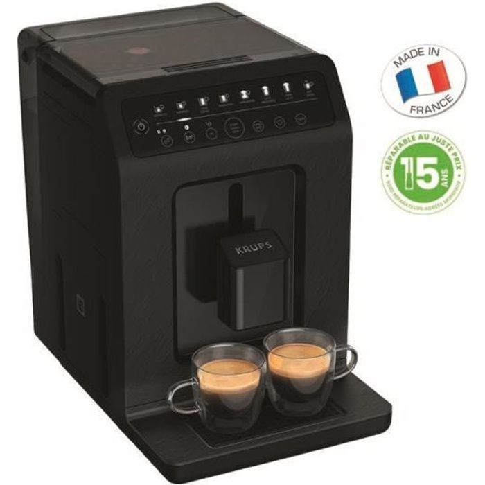 KRUPS EA897B10 Evidence Machine à café grain automatique, 8 préréglages, Cappuccino, Expresso, Boissons parfaites personnalisables