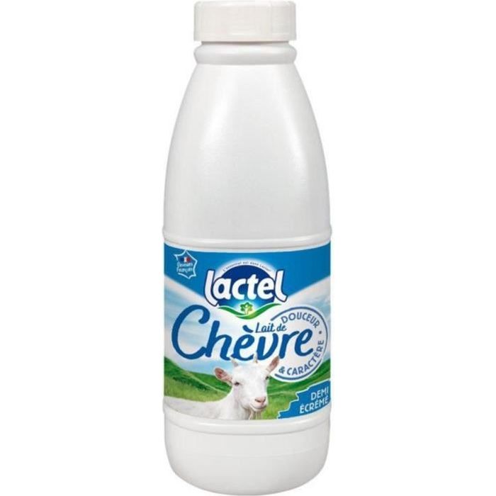Lactel Lait de Chèvre Demi-écrémé 1L (pack de 6)