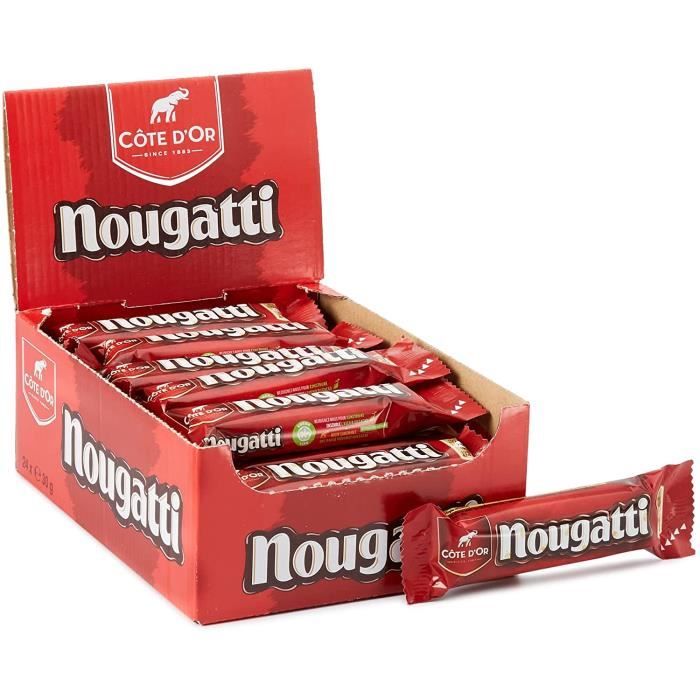 Barre Et Tablette De Chocolat - D Or Nougatti Nougat Lait Cacao 100% Durable Présentoir 24 Barres