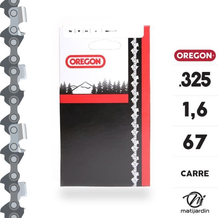 Chaîne Oregon pour tronçonneuse .325- 1,6 mm. 67 maillons. Gouge profil carré. Super 20 - Produit neuf