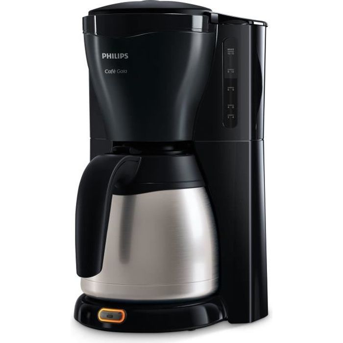 Cafetière Filtre Gaia PHILIPS HD7549/20, Programmable, Verseuse isotherme, minuteur, arrêt automatique, système stop-goutte, Noire