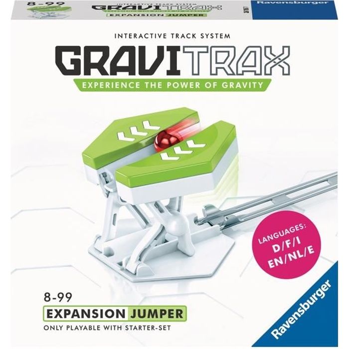 GraviTrax Bloc d'action Jumper / Pont élévateur - Jeu de construction STEM - Circuit de billes créatif - Ravensburger- dès 8 ans