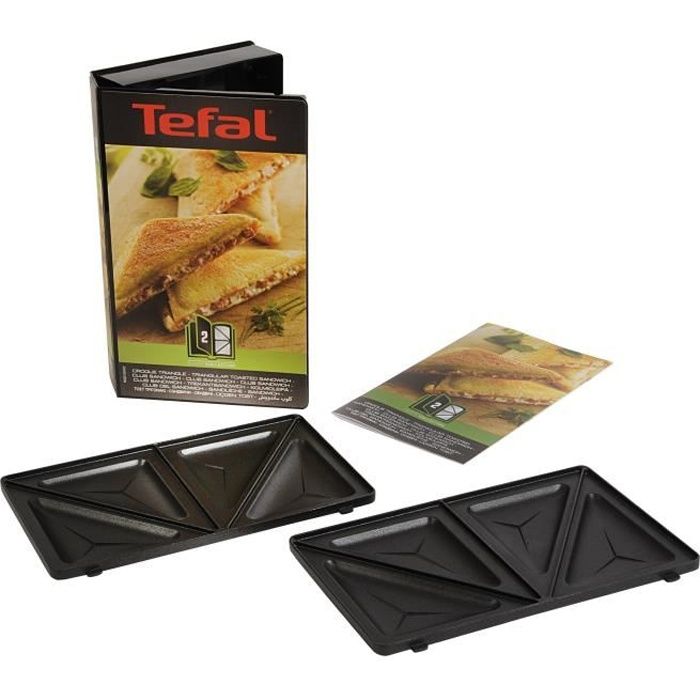 TEFAL Accessoires XA800212 Lot de 2 plaques croque triangle Snack Collection