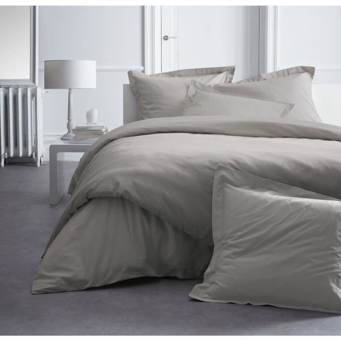 Housse de couette coton peigné 78 fils 140x200 Premium Mastic