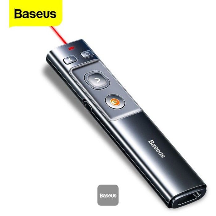 Télécommande sans fil - BASEUS - Laser Pointer Rouge - Boutons tactiles - Ergonomique - Orange