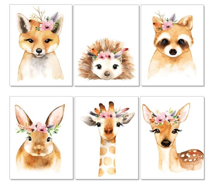 Bowetile 4 Pièces à Numéros Enfants Débutants Mignon Animaux Avec Cadre, Peinture à Numéros de 4-8-12+ Ans Fille et Garçon, DIY Peinture Acrylique pour Décoration de la Maison20×20 cm