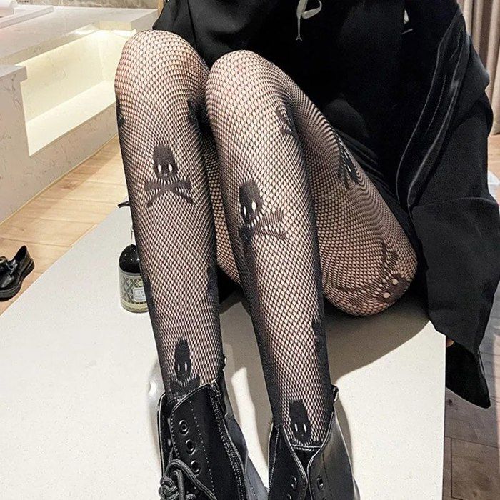 Cuisses Résille Noires LEG AVENUE - Taille Unique, Style Balconnet, Pour Femme