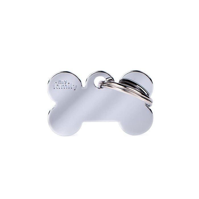 Médaille didentification chien MyFamily – pendentif ovale laiton chromé émaillé gravure offerte