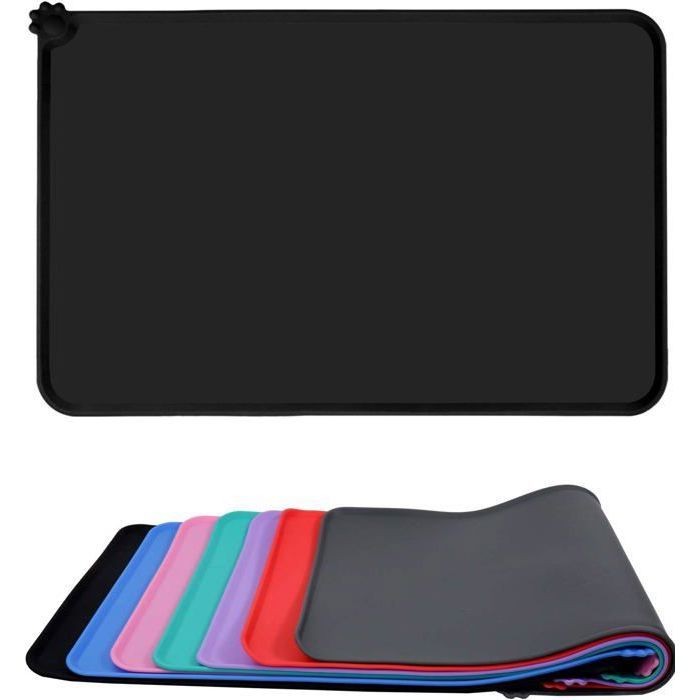 Comparer les prix de Tapis Gamelle Chien et Chat, Tapis Antiderapant Dessous Gamelles pour Animaux, Tapis d Alimentation Imperméable Silicone,47x30cm