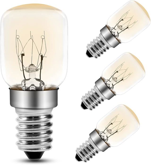 Ampoule Four 25WE14 T25 Ampoule Incandescence 2200K Blanc Chaud 300 Degres Ampoules Pygmées Lot de 4
