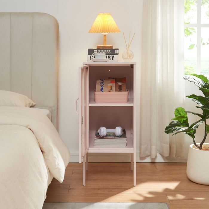 Table de chevet Hausjärvi acier 82 x 35 x 35 cm rose