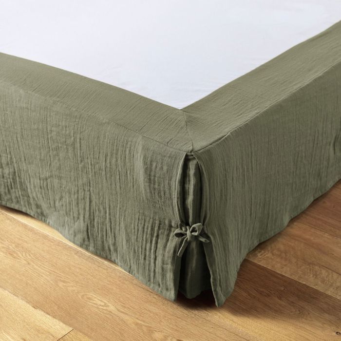 Cache sommier 160x200 cm Gaze de coton Romarin Cache sommier 160x200 cm Gaze de coton Romarin