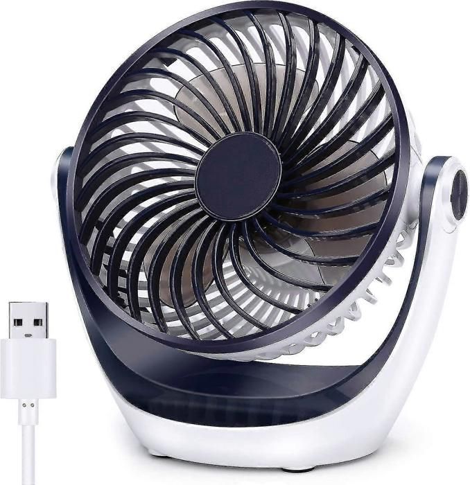 Ventilateur de bureau Petit ventilateur de bureau Flux dair puissant Fonctionnement silencieux Tête de ventilateur portable 360 - Riceel