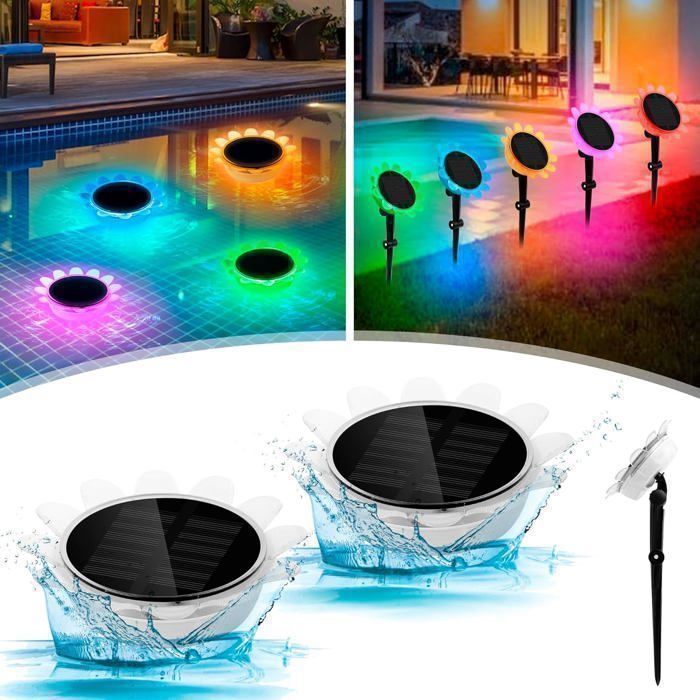 2 Pièces Boules Lumineuses Flottantes Solaires pour Piscine, Éclairage — free download