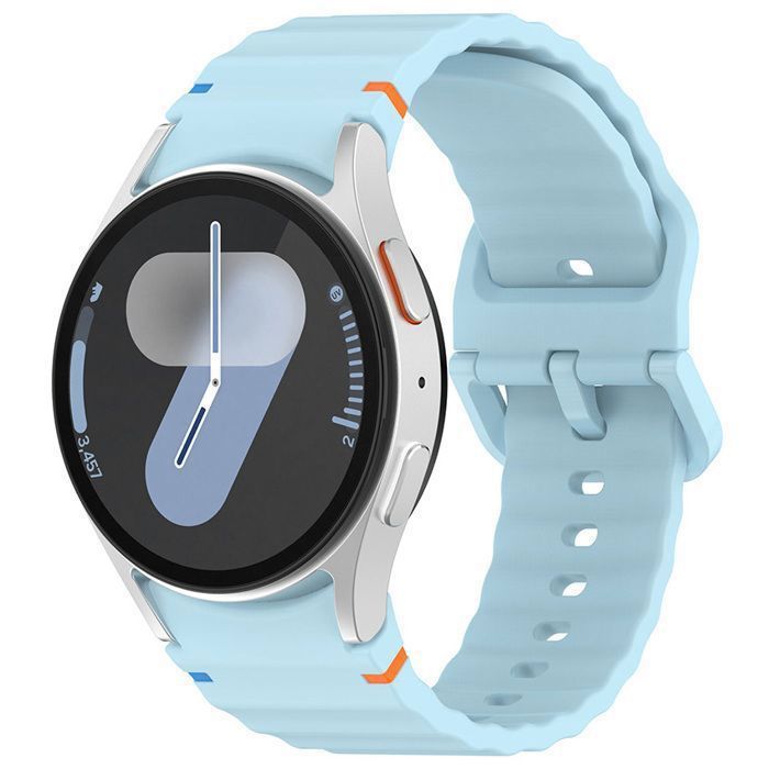 Bracelet en silicone coloré à motif ondulé pour Samsung Galaxy Watch 7-Bleu Clair Bleu Clair