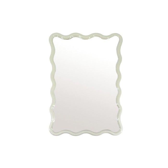 Miroir rectangulaire cadre ondulé coloris ivoire 38 x 30cm