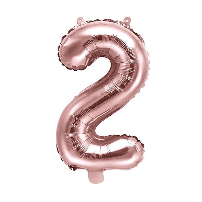 Ballon Gonflable Rose Gold Chiffre 2 35 cm