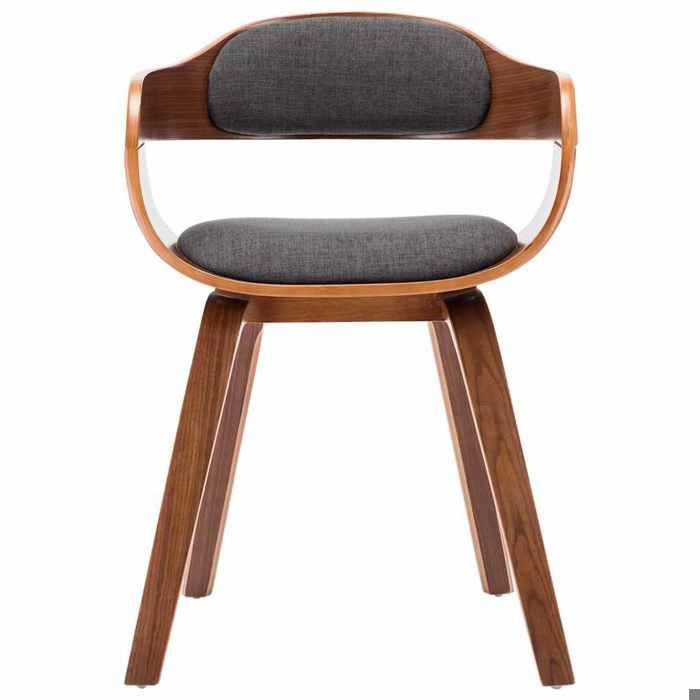 NEUF 2026 CHIC Chaise de salle à manger/cuisine SWEETY 1 PERSONNE Gris foncé Tissu et bois courbé 49x51x70 cm CCC3065