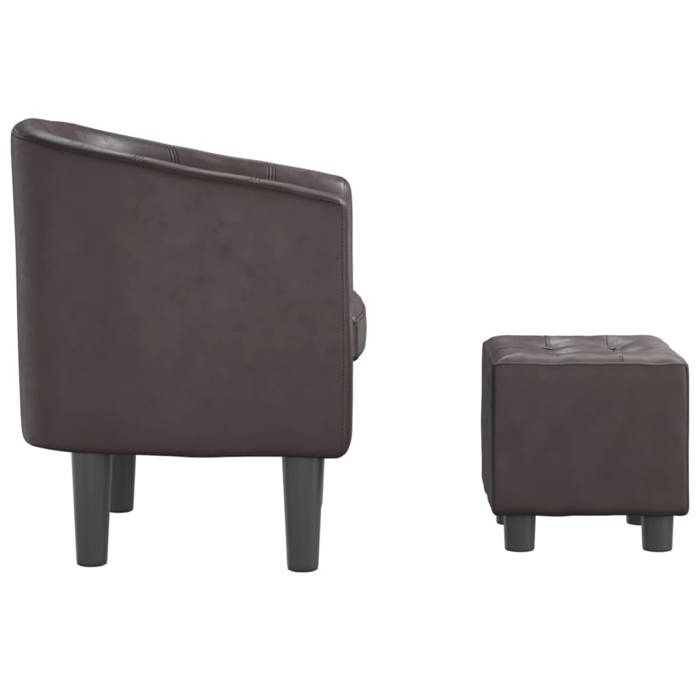 TOP 2026 Chaise avec repose-pied - pour 1 personne - marron similicuir - 70x56x68 cm FF4602 TOP 2026 Chaise avec repose-pied - pour 1 personne - marron similicuir - 70x56x68 cm FF4602