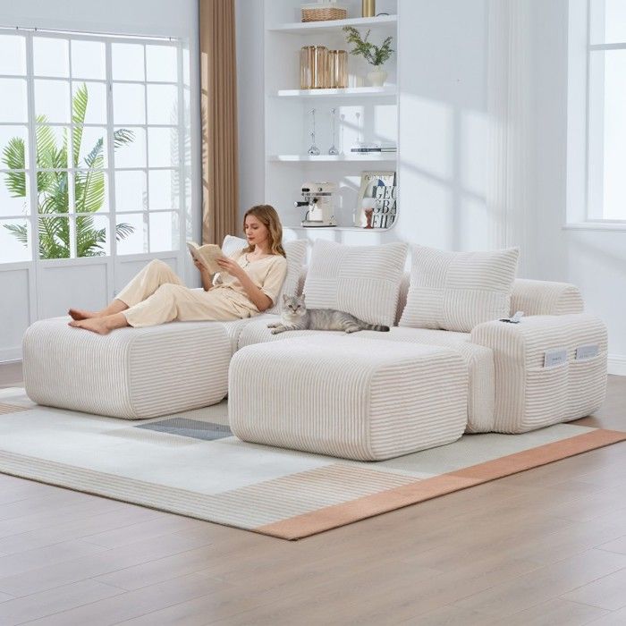 Canapé modulable - LANGTU - Canapé Modulable 3 Places -