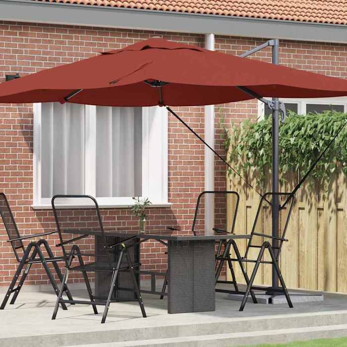 vidaXL Parasol Terre cuite 351 x 250 x 260 cm Polyester et Aluminium 42003350