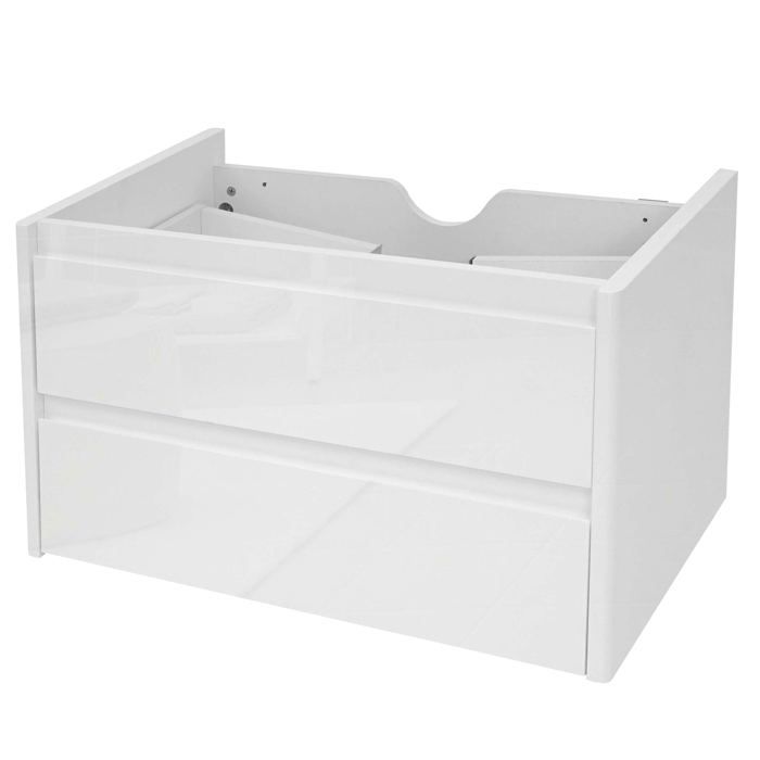 Meuble sous lavabo - DÉCOSHOP26 - 04_0001248 - 2 tiroirs - Blanc très brillant - Soft-Close Meuble sous lavabo - DÉCOSHOP26 - 04_0001248 - 2 tiroirs - Blanc très brillant - Soft-Close
