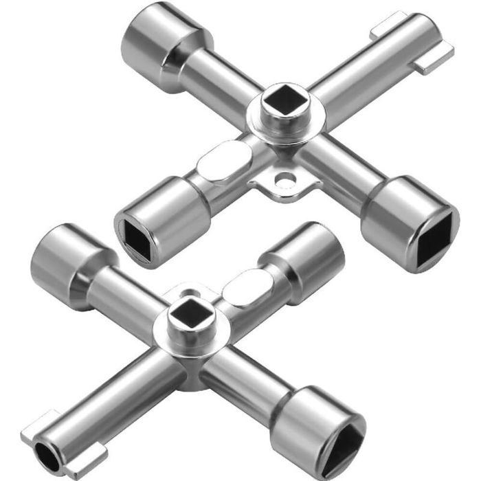 Lot de 2 clés pour armoire de commande à 4 voies multifonction clé dynamométrique électrique boîte de compteur de gaz