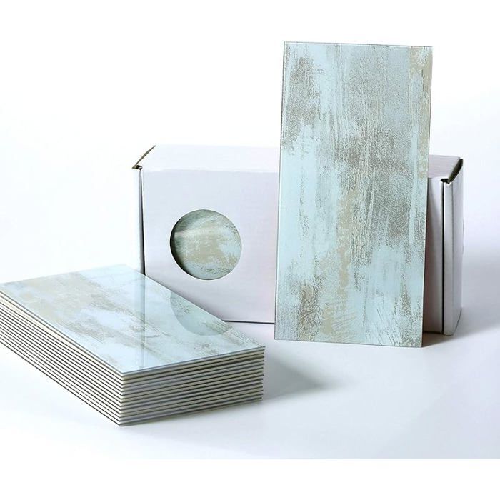 BeNice Grands carreaux autocollants - Imperméables effet marbre - Pour salle de bain cuisine et métro (bleu 23 pièces) Bleu