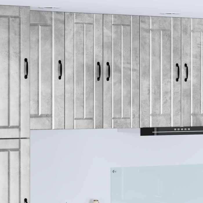 Meuble Mural Lucca Cabinet de cuisine 1 PC Buffetvaisselier bois dingénierie - gris béton - 30 x 31 x 80 cm@pjl55b