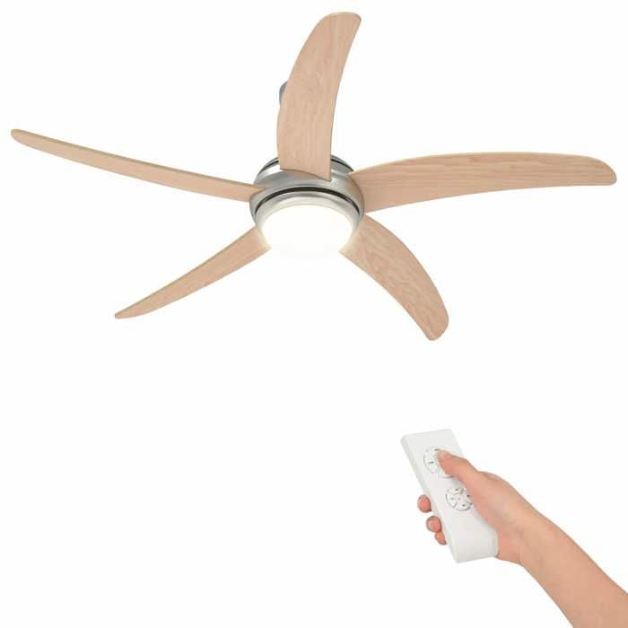 Ventilateur plafonnier - Ventilateur de plafond avec lumière - vidaXL - acier chromé et bois technique - sonoma - Ø 130 cm 1445115