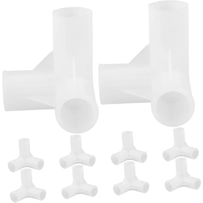 Ensemble de 10 connecteurs en plastique blanc pour armoire raccords en T Kit de fixation pour meubles diamètre intérieur 12 mm