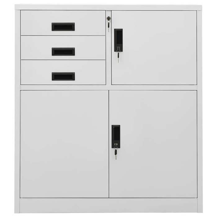 NEW Meuble stockage - vidaxL - Armoire de bureau Gris clair 90 x 40 x 102 cm Acier - facile à nettoyer 20885