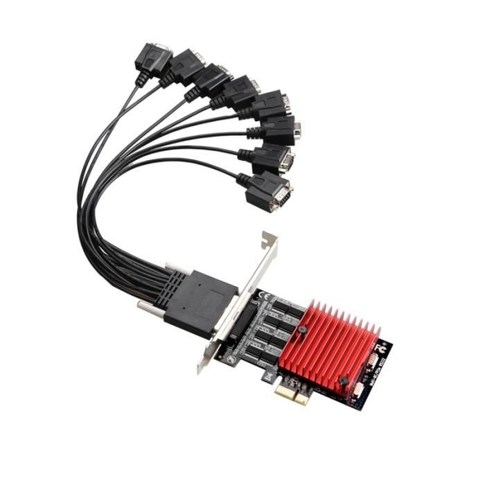 KALEA-INFORMATIQUE Carte Contrôleur PCIe Série RS232 POS Avec 2 Ports Com Uart Db9 Chipset Oxford Oxpcie952 Alimentation Rs232 En 5v 12v
