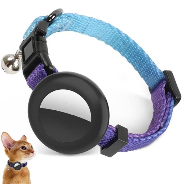 Meilleurs prix pour AMORUS Collier Chat Etui En Silicone Collier De Chat Pour Animaux De Compagnie Gps Tracker Housse De Protection - Bleu Dégradé