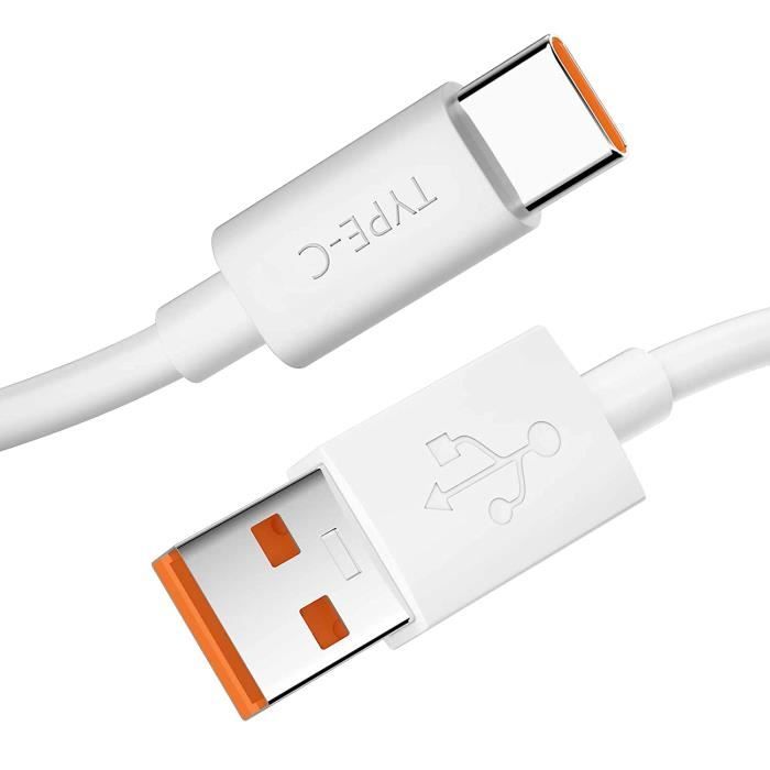 Câble USB C 2m, 5A Charge Turbo pour XiaoMi Mi 11-Mi 10 Pro-Mi 11