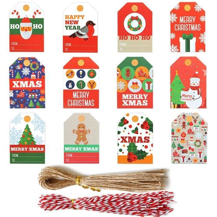 Lot De 500 étiquettes Cadeaux De Noël – Étiquettes Cadeaux De Noël Pour Femmes, Hommes, Enfants – Papier Cadeau De Noël – Décorations De Noël – Sacs Cadeaux De Noël (7,5 X