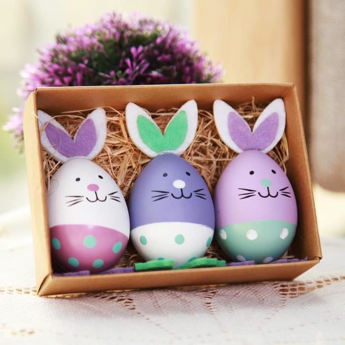 3pcs Oeuf De Paques Oeuf Artificiel Bricolage Decor Oeuf Oeufs De
