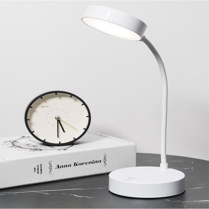 Lampe de Bureau - LED Rechargeable - 3 Niveaux de Luminosité - USB - Design Contemporain