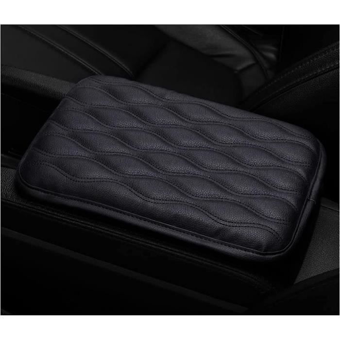 Fellflying Coussin Rehausseur D'Accoudoir Central Universel - Mousse Mémoire Et Cuir Pour Confort De Conduite En Voiture