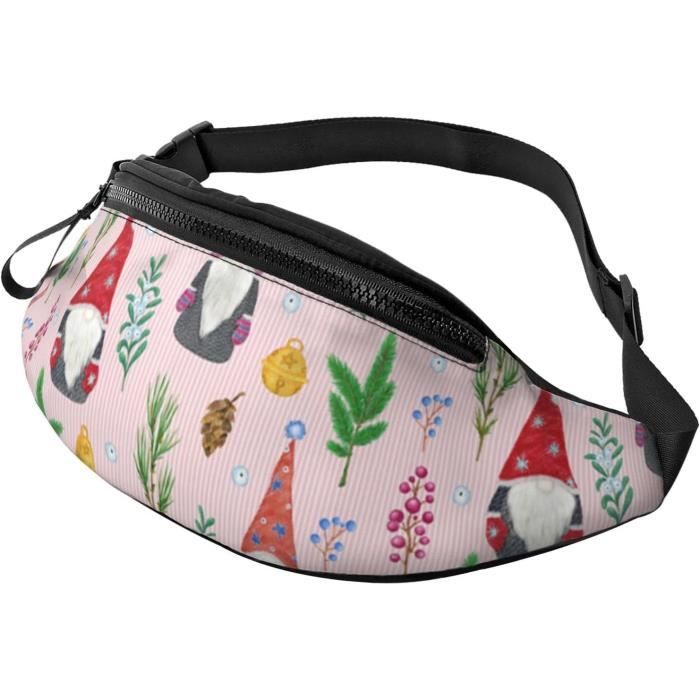 Sac Banane Imperméable - 4 Poches, Ceinture Réglable - Pour Randonnée, Sport, Voyage - Noir