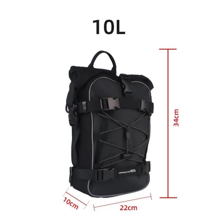 UROUK Sacoche Moto 6L Imperméable - Fixation Pare-chocs Ou Cadre - PVC Soudé - Portable En Bandoulière